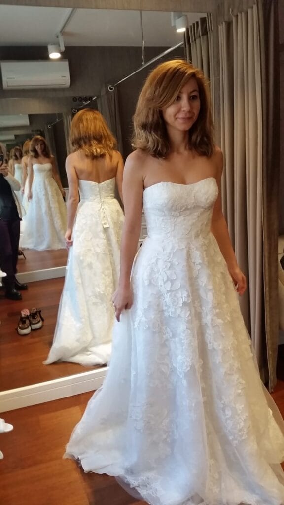 Mooie trouwjurk Vindress Wit Regular Lang Strapless Nieuw (Onveranderd) Natuurlijk 38